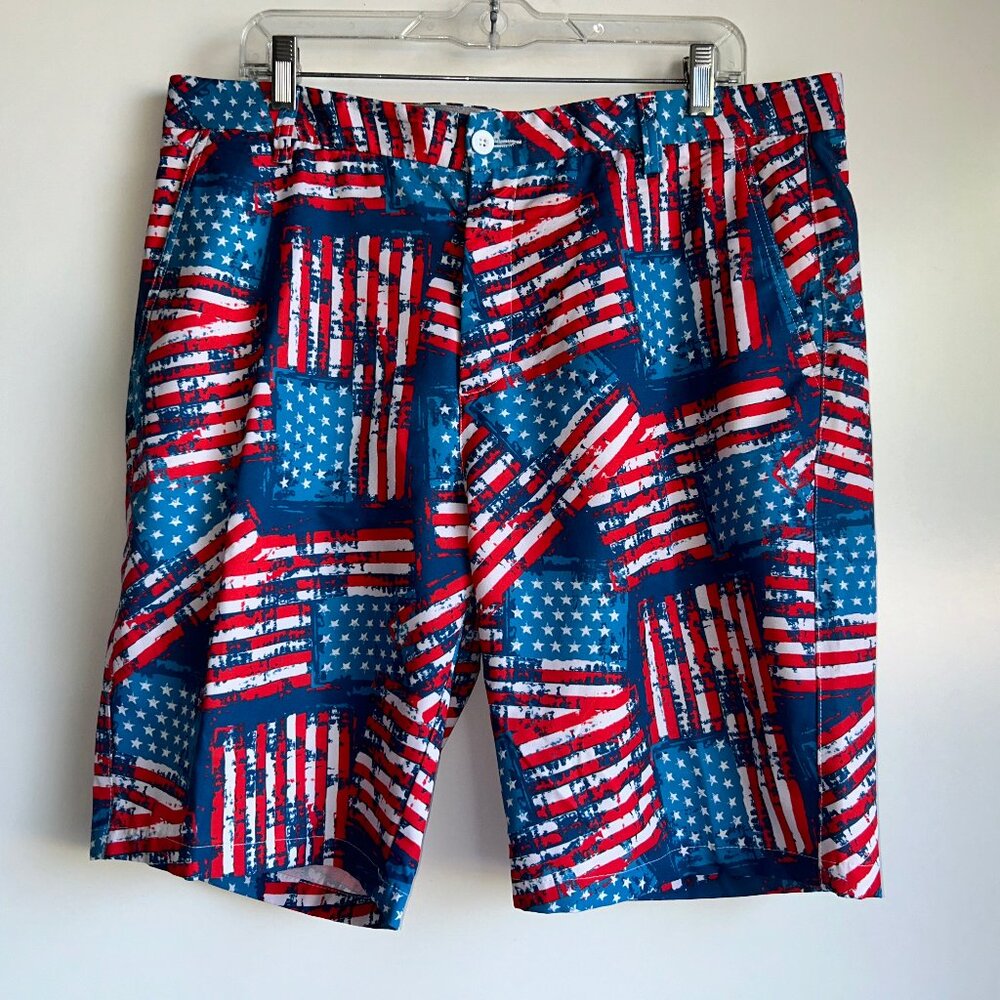 HRESKI USA Patriotic Golf Shorts Size 36  Loudmouth